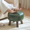 Towood Lifee Ottoman Footstool, Solid Wood Footrest with Soft Padded