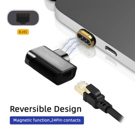 CY USB C Magnetic Adapter, RJ45 USB Type C USB3.1 to 1000Mbps Gigabit Ethernet Network LAN Adapter for Laptop