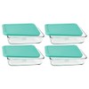 Pyrex 7210 3-Cup Glass Dish & 7210-PC Light Green Lid