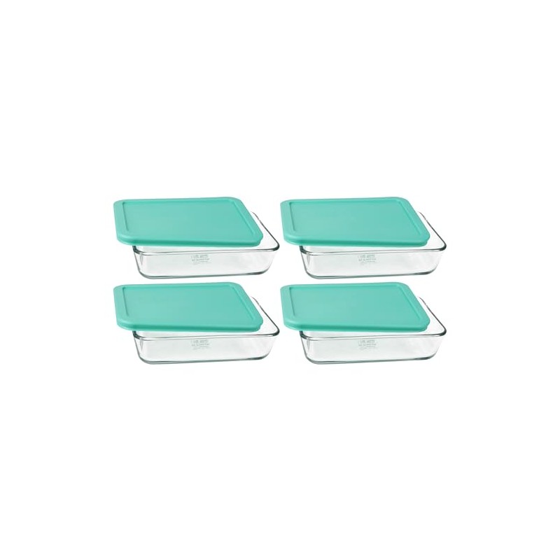Pyrex 7210 3-Cup Glass Dish & 7210-PC Light Green Lid