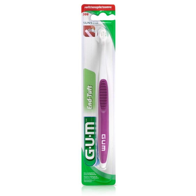 GUM End Tuft Toothbrush - Extra Small Head for Hard-to-Reach