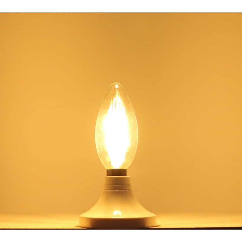 Lamsky E14 Base LED Filament Candle Shape Light Bulb,E14 European