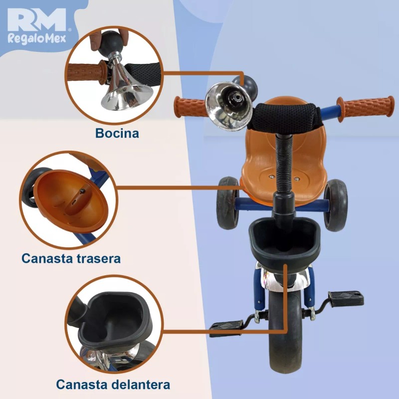 Rm Regalomex Triciclo Para Niños De 2-4 Años, Canastas Y