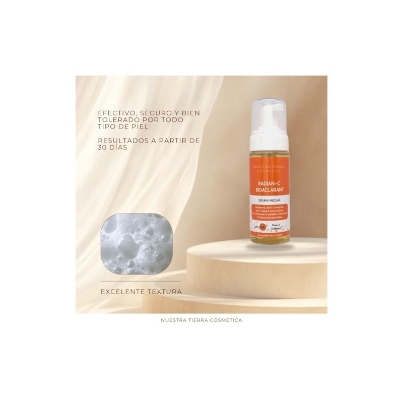 Nuestra Tierra Cosmética Radian Bioaclarant Espuma Micelar Vitamina Adenosine Limpiador