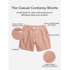 PLEPAN Men's Corduroy Shorts 5 Inch Casual Drawstring Elastic Waist