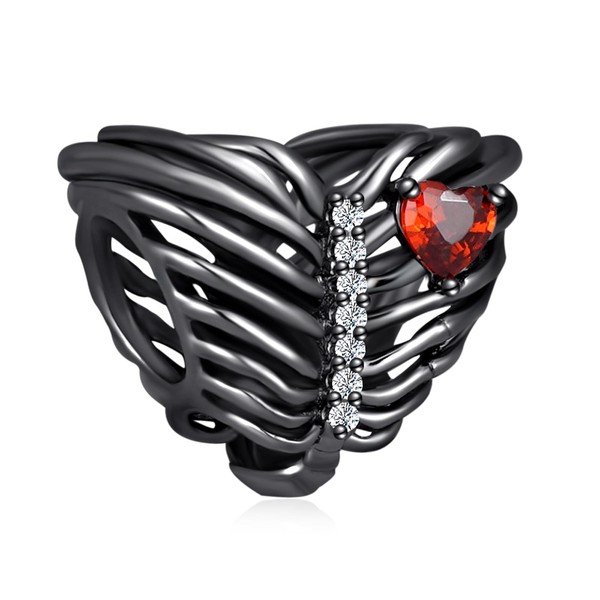 Daixiya Goth Charms 925 Sterling Silver Rib Charms for Bracelet