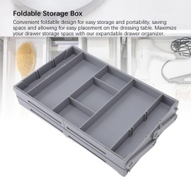 Drawer Organizer, Expandable Foldable Versatile Bathroom and Vanity Desk Drawer Organizer Trays, Plastic Storage Bins for Makeup, Bedroom, Jewelry, Kitchen Utensils and Office (2