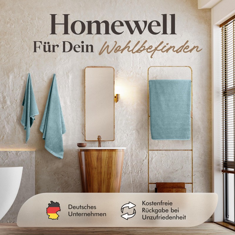 Homewell Towel Set - Soft and Absorbent, 100% Cotton, Oeko-Tex
