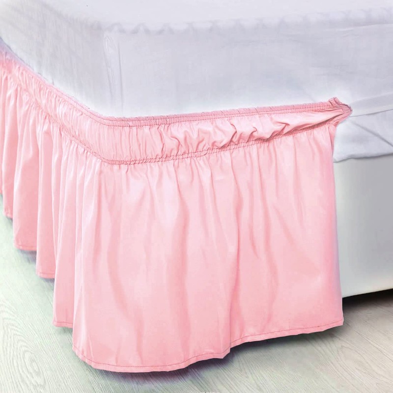 PiccoCasa Elasticated Bed Skirt Ruffled Bed Base Wrap Around Bed