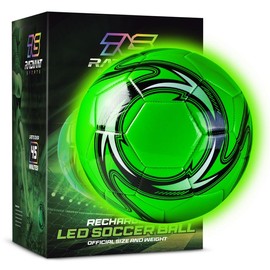 Western Star LED Light Up Soccer Ball - Rechargeable Glow in The Dark Size 4 & Size 5 for Kids - Attractive Durable Designs - Gifts for Boys Ages 8-15:_Green_Size 4