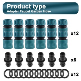 18 Stück Schlauchverbinder, 1/2 Zoll Schlauchverbinder Schlauchkupplung Plastik Schnell 1/2 Zoll Schlauchanschluss Wasserhahn Adapter Wasserhahn Gartenschlauch für Rohr Verbinden Gartengeräte
