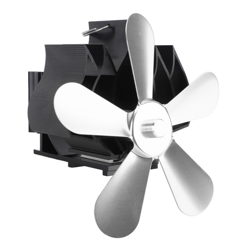 Wall Mounted Fireplace Fan 5 Blade Heat Powered Wood Stove