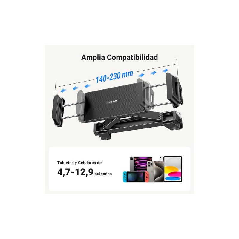 UGREEN Soporte para Tablet Automóvil, Porta Tablet Auto con Brazo