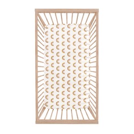 Levtex Baby - Zuma Crib Fitted Sheet - Fits Standard Crib and Toddler Mattress - Rainbows - Brown, Ochre, Grey and Cream - Nursery Accessories - 100% Cotton