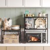 NETEL Expandable Microwave Stand,2 Tier Metal Kitchen Countertop Organizer Shelves