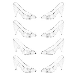 Plastic Mini Cinderella Princess Inspired Slipper High Heel Shoe Party Decoration for Weddings, Birthday Party, Table Serving, Candy & Other Event Favors by Super Z Outlet (8 Pieces)