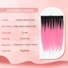 Quisduis 16 Inch clip in dreadlocks hair extensions,Black to Pink