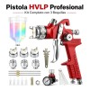 Pistola para Pintar HVLP de Gravedad Profesional con 3 Boquillas (1.4, 1.7 y 2.0mm) para Coche, Casa y Muebles