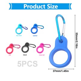 KEQAR 5 Piece Carabiner Bottle Holder Set - Bottle Carabiner, Key Ring Bottle Holder Clip Hook for Camping, Hiking and Outdoor Activities