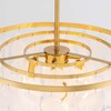 LumFurn 4-Lights Capiz Shell Chandeliers, 3-Layer Modern Pendant Light Fixture
