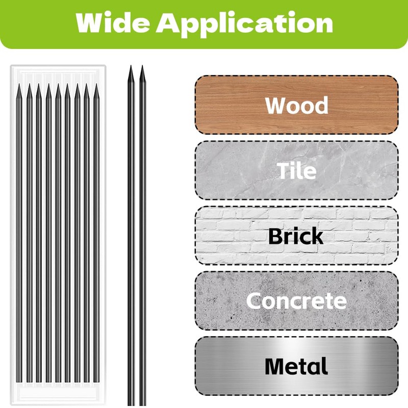 Jyvex Pack of 54 Pencil Leads 2.8 mm for Carpenter's