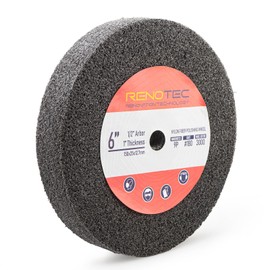 RENOTEC 6 inch 9P Hardness Deburring Wheel, Pack of 3, 180 Grit, Nylon Fiber Buffing Wheels. for Bench Grinder Buffing Machine Polishing Stainless Steel. 1/2 inch Arbor, 1 inch Thickness