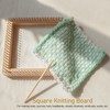 Mini Square Knitting Tool with Hooks Wooden Crochet Board for