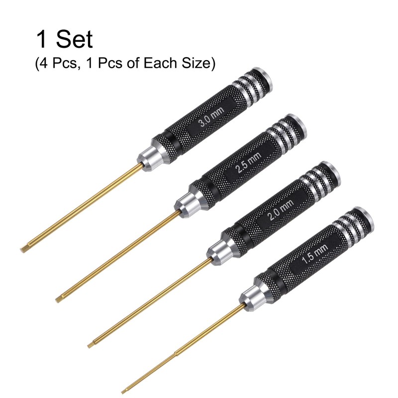 sourcing map 4pcs RC Hex Screwdriver 1.5mm 2mm 2.5mm 3mm