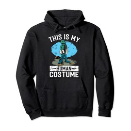 Helloween Alien This Is My Human Costume Funny Pullover Hoodie