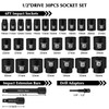 EMENTOL 30PCS 1/2" Drive Standard Impact Socket Set, CR-MO, Metric,