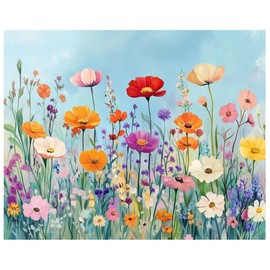ARNLRDYA Daisy Paint by Numbers for Adults, Colorful Flowers Paint by Number Kits, Floral Acrylic Painting - Pastoral Style Hand-Painted Gifts for Home Wall Decor(20x16inches, Unframe)