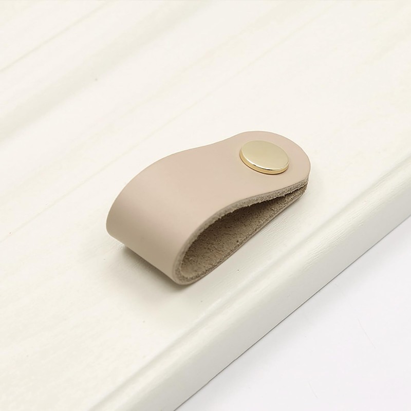 HNJKJEU Pack of 10 Leather Handles for Furniture Cabinet Knobs