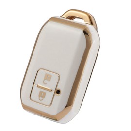 YANMW Key Case Fit Suzuki New Spacia New Spacia Custom Solio Flare Wagon Smart Key Case Key Cover TPU Key Holder (2 Buttons White)