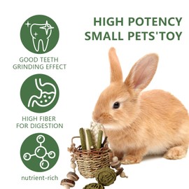 starfa lab Rabbit Chew Toys,Natural Seagrass Hanging Chew Toy,Woven Water Plant Treat for Rabbits,Guinea Pigs and Other Small Pets TeethTeeth Grinding Accessory