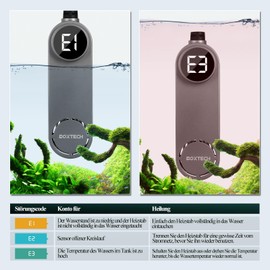 boxtech Aquarium Heater with Adjustable Overtemperature Protection and Digital Display Control, Submersible Heater for Aquariums (75 W)