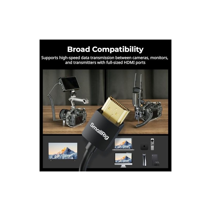 SmallRig Cable HDMI 2.0 Espiral 4K@60Hz 18Gbps