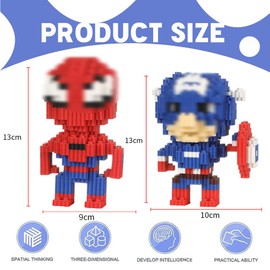 2 Stück Bausteine Building Blocks Sets, Micro Konstruktionsspielzeug Modellbausatz Erwachsene, 3D Mini Puzzle Kinder Educational Toys Gift,Mikro Bausteine Sets