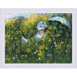 RIOLIS CROSS STITCH, Meadow After C. Monet (14 Count)