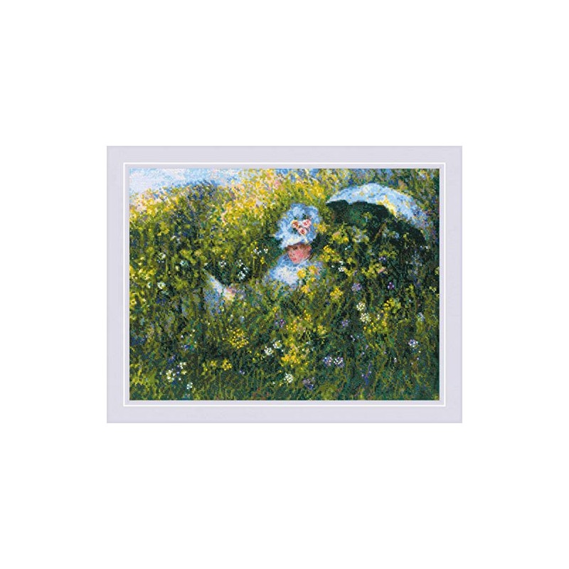 RIOLIS CROSS STITCH, Meadow After C. Monet (14 Count)