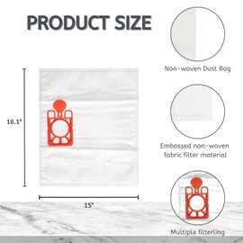 Nispira NVM-1CH Vacuum Cleaner Microfibre Poly Dust Bags for Henry And Hetty Vacuum Bags Numatic Hepa-Flo Nvm-1Ch, 12 Packs