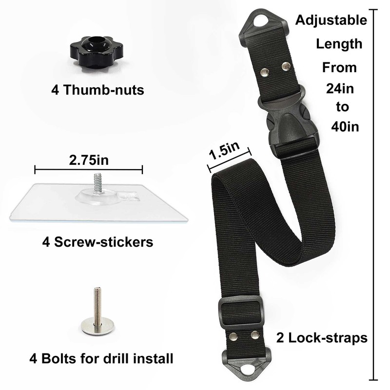 OeckuXIY 2 Pack Trash Can Lid Strap Locks, No Drill