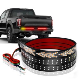Truck Tailgate LED Light Strip Bar for Pickup SUV Car Rear Bed Red Running Brake Amber Sequential Turn Signal Hazard White Reverse Lighting Modes 60 Inch