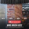 Wire Brush Twin Pack of Heavy Duty Steel Brush With