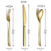 Berglander Gold Wedding Silverware Set 60pcs Service for 20, Titanium