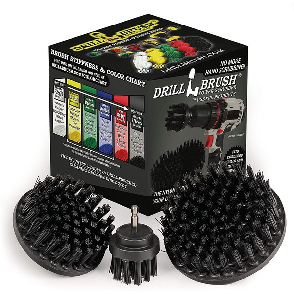 Ultra Stiff Drill Powered Cleaning Brushes Used for Heavy Duty Industrial Stripping by Drillbrush