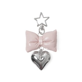 Wigo Women's Cushion, Ribbon, Heart, Keychain, Accessory, Strap, Cute, Present, Gift, Pink