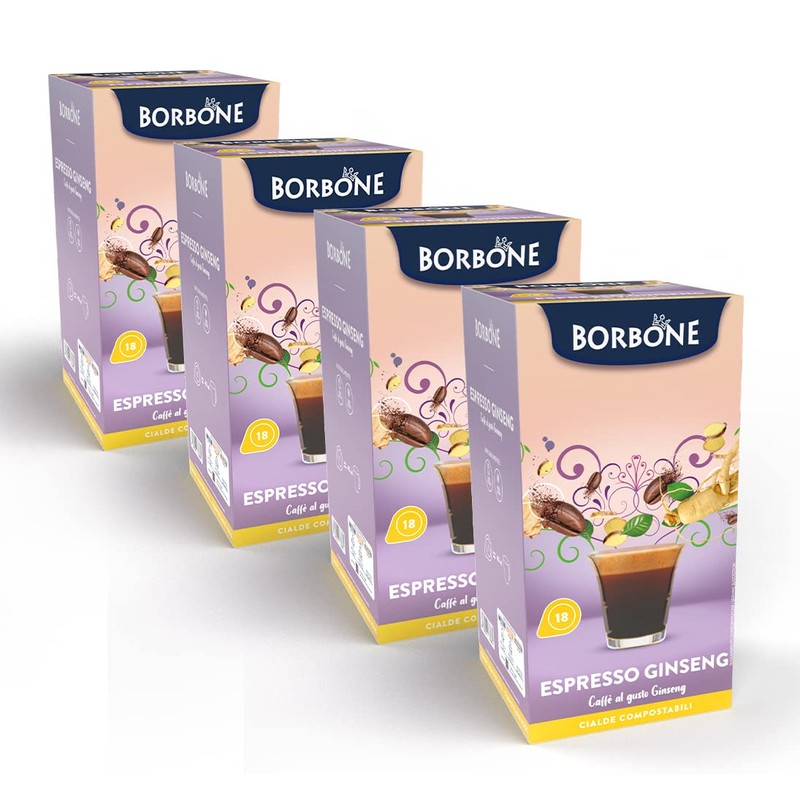 Caffè Borbone Espresso Ginseng - 72 Pods (4 packs of