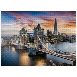 MyPuzzle Tower Bridge and Skyline of London, Great Britain - Premium 1000 Piece Jigsaw Puzzle for Adults