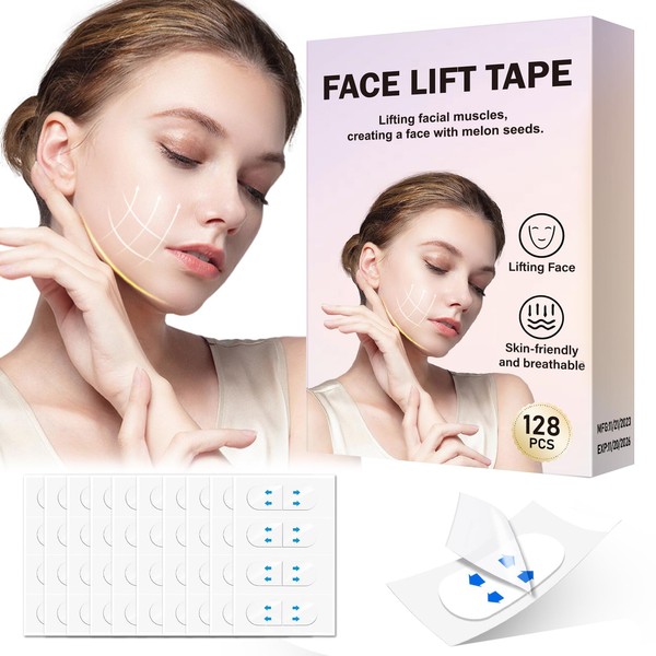 YAGUVI 128PCS Face Lift Tape, Face Lift Tape Invisible, Face