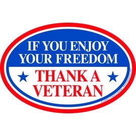 Prismatix Patriotic Magnet - American Flag with Bright Colors - Long Lasting Magnets for Cars- Inexpensive Refrigerator and Car Decals - Magnetic Fridge Decal -Made in USA (6 x 4, Thank A Veteran)